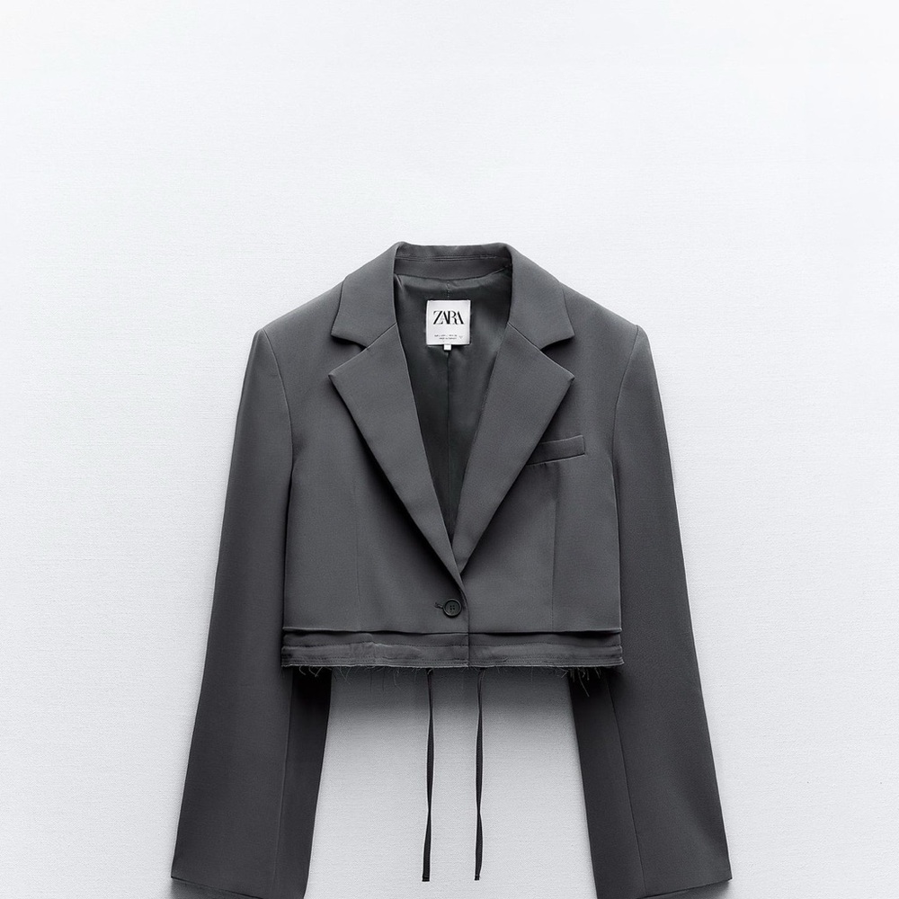 Zara Women's Gray Cropped Jacket